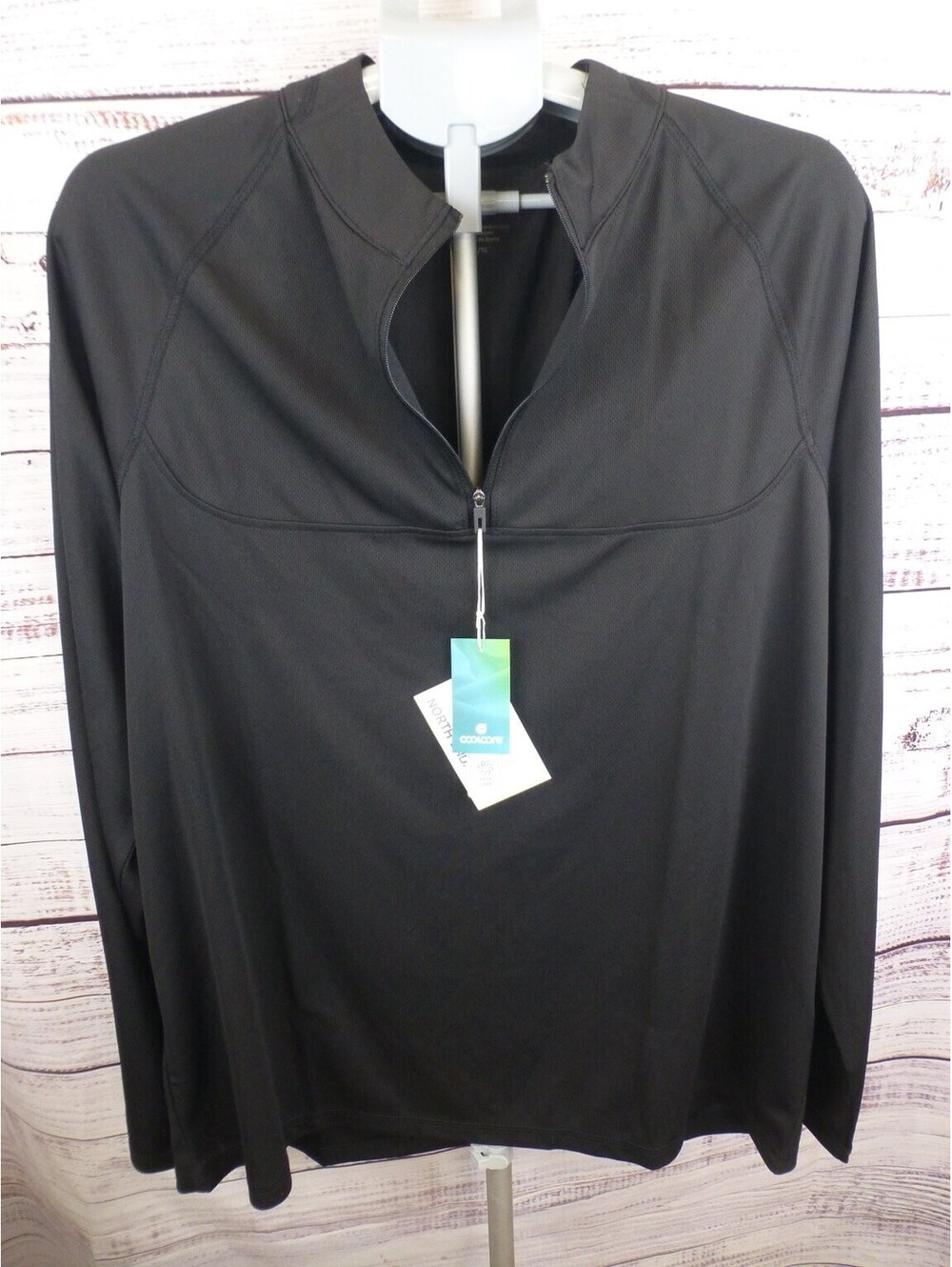 North End Men's XL Black Coolcore Moisture Wicking UV Protection 1/4 Zip G4A